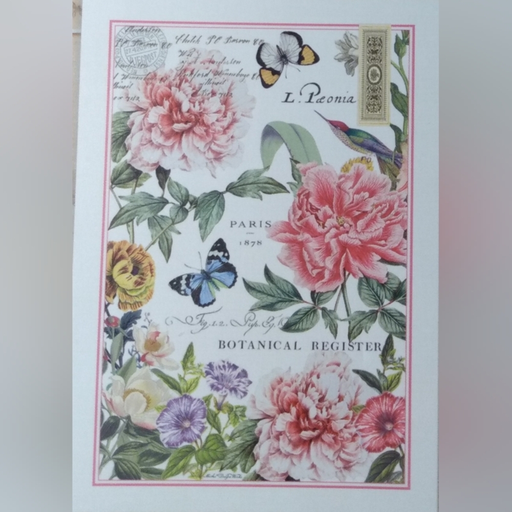 Michel Design Works Peony Kitchen Towel and Floral Spatula Set. Both New w/Tags.